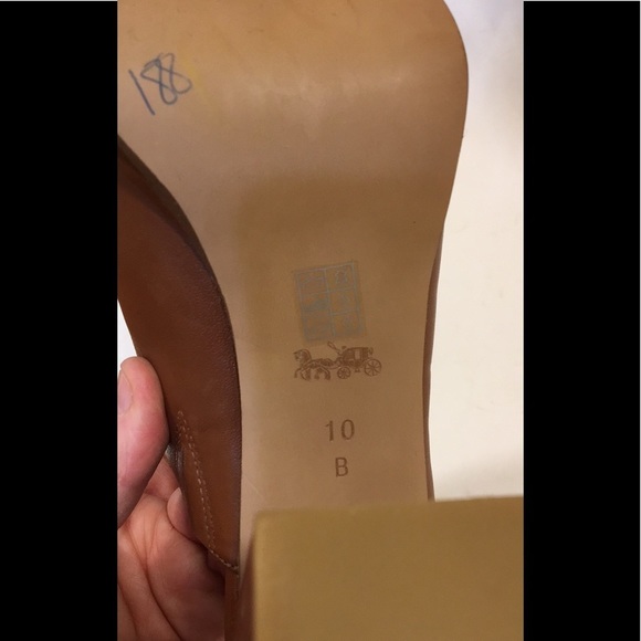 NWT Coach | Brown Brady Open Toe Sling Mule Heels - Picture 10 of 15